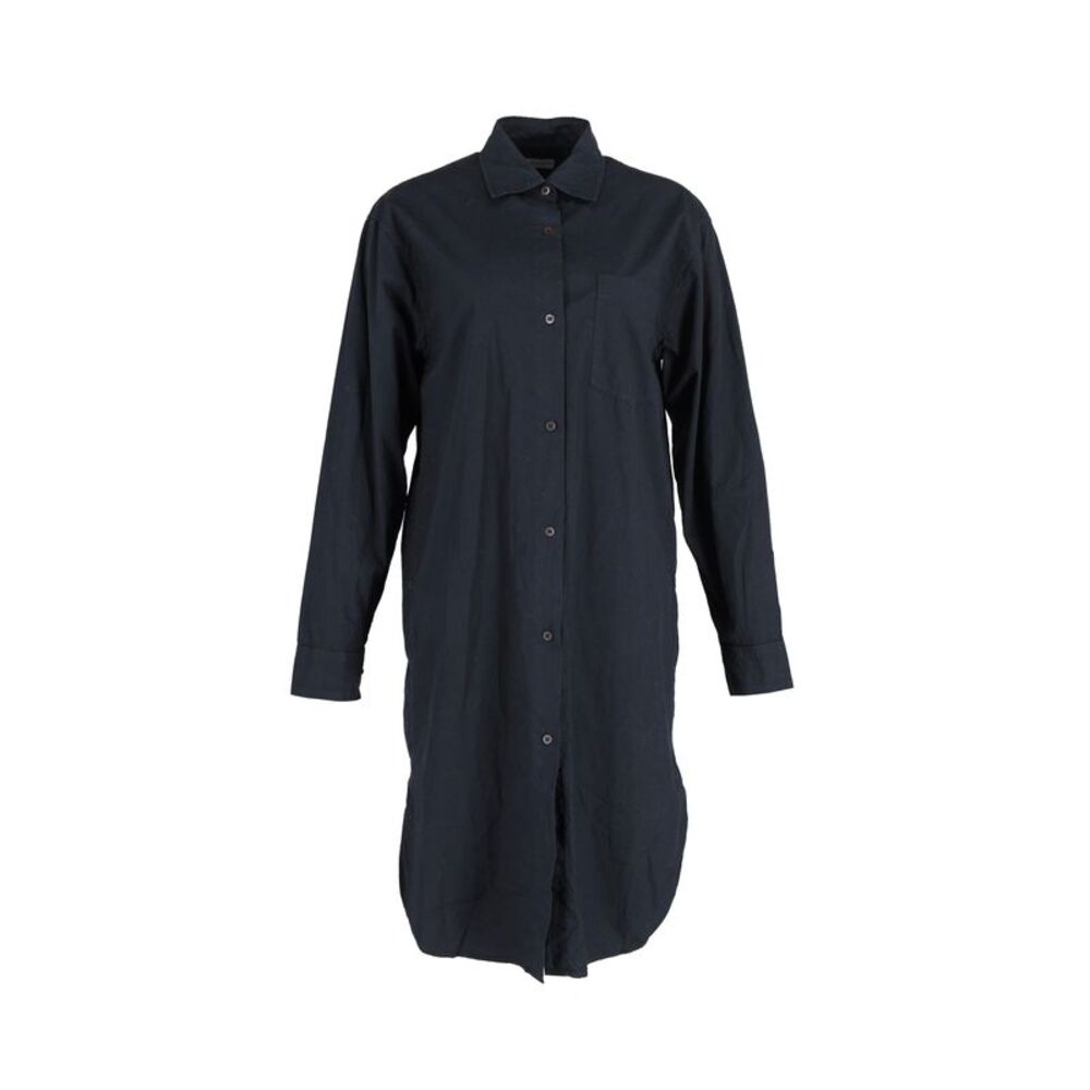 Dries Van Noten Shirt Dress in Navy Blue Polyester